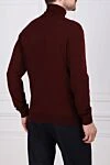 Men's wool golf burgundy Cesare di Napoli - High neck. 100% wool. Country of manufacture: Italy. Care: specialized cleaning - photo 4