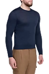 Cesare di Napoli Wool jumper blue for men - 100% wool. Country of origin: Italy. Care: specialized cleaning - photo 3