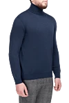 Cesare di Napoli Men's blue wool golf - High neck. 100% wool. Country of origin: Italy. Care: specialized cleaning - photo 3