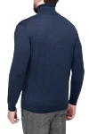 Men's blue wool golf Cesare di Napoli - High neck. 100% wool. Country of origin: Italy. Care: specialized cleaning - photo 4