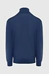 Men's blue wool golf Cesare di Napoli - High neck. 100% wool. Country of origin: Italy. Care: specialized cleaning - photo 6