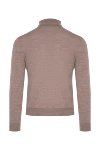 Beige men's wool golf Cesare di Napoli - High neck. 100% wool. Country of manufacture: Italy. Care: specialized cleaning - photo 6