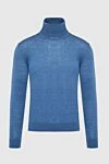 Cesare di Napoli Men's blue wool golf - High neck. 100% wool. Country of manufacture: Italy. Care: specialized cleaning - photo 1