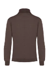 Brown wool men's golf Cesare di Napoli - High neck. 100% wool. Country of manufacture: Italy. Care: specialized cleaning - photo 6