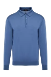 Cesare di Napoli Wool long sleeve polo blue for men - Long sleeve. 100% wool. Buttons. Country of manufacture: Italy. Care: specialized cleaning - photo 1