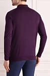 Wool, Silk and Cashmere Long Sleeve Polo Violet for men Cesare di Napoli - Textured pattern. Long sleeve. 60% wool, 30% silk, 10% cashmere. Buttons. Country of manufacture: Italy. Care: specialized cleaning - photo 4