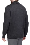 Jumper with high stand neck made of wool, silk and cashmere gray for men Cesare di Napoli - High collar stand. 60% wool, 30% silk, 10% cashmere. Country of origin: Italy. Care: specialized cleaning - photo 4