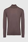 Cesare di Napoli Brown wool turtleneck jumper for men - High collar stand. 100% wool. Country of manufacture: Italy. Care: specialized cleaning - photo 1