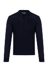 Cesare di Napoli Wool, silk and cashmere long sleeve polo black for men - Textured pattern. Long sleeve. 60% wool, 30% silk, 10% cashmere. Buttons. Country of manufacture: Italy. Care: specialized cleaning - photo 1