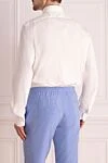White shirt for men Barba Napoli - 78% cotton, 18% polyamide, 4% elastane. Closure: buttons. Country of origin: Italy. Care: specialized cleaning - photo 4