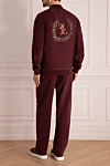 Men's sports suit made of cotton and viscose, burgundy Billionaire - Brand logo on the back. 93% cotton, 7% viscose. Closure: Zipper. Two side pockets. Country of manufacture: Italy. Care: specialized cleaning - photo 4