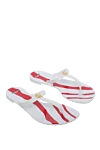 Roberto Cavalli White polyvinyl chloride flip-flops for women - metal logo, abstract pattern. polyvinyl chloride. Heel height: 2 cm. Country of manufacture: Italy. Care: specialized cleaning - photo 3