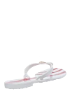 White polyvinyl chloride flip-flops for women Roberto Cavalli - metal logo, abstract pattern. polyvinyl chloride. Heel height: 2 cm. Country of manufacture: Italy. Care: specialized cleaning - photo 4