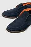 Andrea Ventura Blue suede boots for men - contrast sole. natural fur lining. 100% suede. Country of manufacture: Italy. Care: specialized cleaning - photo 5