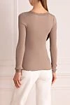 Beige silk and cotton blouse for women Max&Moi - lace on the neckline. silk, cotton. Country of origin: France. Care: specialized cleaning - photo 4