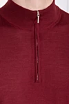 Cesare di Napoli Wool, cashmere and silk troyer burgundy for men - 60% wool 30% silk, 10% cashmere. Closure: Zipper. Country of manufacture: Italy. Care: specialized cleaning - photo 5