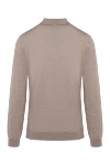 Cesare di Napoli Long Sleeve Polo in Silk, Cashmere and Wool Beige for men - Embossed pattern. Long sleeve. 60% wool, 30% silk, 10% cashmere. Closure: Zipper. Country of manufacture: Italy. Care: specialized cleaning - photo 5