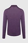 Long Sleeve Polo in Silk and Cashmere Violet for men Cesare di Napoli - Textured pattern. Long sleeve. 70% cashmere, 30% silk. Closure: Zipper. Country of manufacture: Italy. Care: specialized cleaning - photo 6