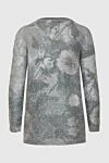 Gray jumper for women D.Exterior - V-neck, floral pattern, sequins. 61% polyester, 26% wool, 10% alpaca, 3% cashmere. Country of manufacture: Italy. Care: specialized cleaning - photo 6