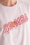 Giamba White cotton T-shirt for women - logo. 100% cotton. Country of manufacture: Italy. Care: specialized cleaning - photo 5