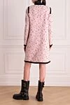 Пальто розовое женское Giambattista Valli - кожаные вставки, бархатный декор, горох. 79% шерсть, 15% полиамид, 3% кашемир, 3% полиэстер. кнопки. четыре боковых кармана. Страна производитель: Италия. Уход: специализированная чистка - фото 4