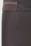 Brown leather trousers for women Panicale - Decoration: contrasting elastic belt. 100% leather. elastic belt. Country of manufacture: Italy. Care: specialized cleaning - photo 4