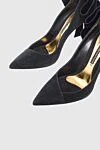 Alexandre Vauthier Black suede shoes for women - a bow on the back. suede. Heel height: 8 centimeters. Country of manufacture: Italy. Care: specialized cleaning - photo 5