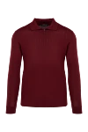 Cesare di Napoli Wool, silk and cashmere long sleeve polo burgundy for men - Embossed pattern. Long sleeve. 60% wool, 30% silk, 10% cashmere. Closure: Zipper. Country of manufacture: Italy. Care: specialized cleaning - photo 1