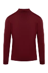 Cesare di Napoli Wool, silk and cashmere long sleeve polo burgundy for men - Embossed pattern. Long sleeve. 60% wool, 30% silk, 10% cashmere. Closure: Zipper. Country of manufacture: Italy. Care: specialized cleaning - photo 5