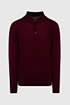 Cesare di Napoli Wool long sleeve polo burgundy for men - Embossed pattern. Long sleeve. 100% wool. Buttons. Country of manufacture: Italy. Care: specialized cleaning - photo 1