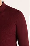 Cesare di Napoli Wool long sleeve polo burgundy for men - Embossed pattern. Long sleeve. 100% wool. Buttons. Country of manufacture: Italy. Care: specialized cleaning - photo 5