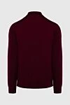 Wool long sleeve polo burgundy for men Cesare di Napoli - Embossed pattern. Long sleeve. 100% wool. Buttons. Country of manufacture: Italy. Care: specialized cleaning - photo 6