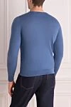 Blue wool, cashmere and silk jumper for men Cesare di Napoli - Geometric pattern. 60% wool, 30% silk, 10% cashmere. Country of manufacture: Italy. Care: specialized cleaning - photo 4