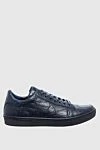 Dami Blue Alligator Sneakers for men - textured leather. fur lining. alligator skin. lacing. height 2cm. Country of manufacture: Italy. Care: specialized cleaning - photo 1