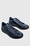 Dami Blue Alligator Sneakers for men - textured leather. fur lining. alligator skin. lacing. height 2cm. Country of manufacture: Italy. Care: specialized cleaning - photo 3