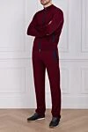 Cesare di Napoli Men's sports suit made of wool and silk, burgundy - 90% wool, 10% silk. Closure: Drawstring, zipper. Four side pockets. Country of manufacture: Italy. Care: specialized cleaning - photo 3