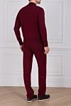 Men's sports suit made of wool and silk, burgundy Cesare di Napoli - 90% wool, 10% silk. Closure: Drawstring, zipper. Four side pockets. Country of manufacture: Italy. Care: specialized cleaning - photo 4