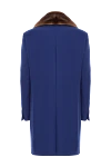 Пальто-честерфилд шерстяное синее с контрастным шалевым воротником мужское Tombolini - Контрастный воротник. 100% шерсть. Пуговицы. Три боковых кармана, два внутренних кармана. 100% шёлк - фото 6