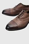 Doucal`s Brown leather men's shoes - Textured leather inserts. 100% leather, 100% fur. Lace-up. Interior: Leather. Insole: Leather. Heel height: 2cm. Outsole: Other materials. Country of manufacture: Italy. Care: specialized cleaning - photo 5