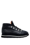 Doucal`s Black leather sneakers for men - contrast sole. 100% genuine leather. lacing. height 2cm. Country of manufacture: Italy. Care: specialized cleaning - photo 1