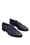 Doucal`s Blue leather men's shoes - Textured leather inserts. 100% leather, 100% fur. Lace-up. Interior: Leather. Insole: Leather. Heel height: 2cm. Outsole: Other materials. Country of manufacture: Italy. Care: specialized cleaning - photo 3