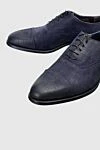 Doucal`s Blue leather men's shoes - Textured leather inserts. 100% leather, 100% fur. Lace-up. Interior: Leather. Insole: Leather. Heel height: 2cm. Outsole: Other materials. Country of manufacture: Italy. Care: specialized cleaning - photo 5