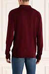 Long sleeve polo in silk and cashmere burgundy for men Cesare di Napoli - Fantasy Pattern. Long sleeve. 70% cashmere, 30% silk. Closure: Zipper. Country of manufacture: Italy. Care: specialized cleaning - photo 4