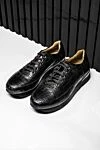 Black Alligator Sneakers for men Tardini - textured leather. 100% alligator skin. lacing. Country of manufacture: Italy. Care: specialized cleaning - photo 6