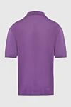 Silk polo purple for men Cesare di Napoli - Embossed pattern. 100% silk. Closure: Zipper. Country of manufacture: Italy. Care: specialized cleaning - photo 6