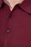 Cotton polo burgundy for men Cesare di Napoli - 100% cotton. Buttons. Country of manufacture: Italy. Care: specialized cleaning - photo 4