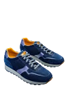 Magnanni Blue suede sneakers for men - contrasting sole, decorative insert. suede. lacing. height 2 cm. Country of origin: Spain. Care: specialized cleaning - photo 3