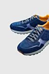 Magnanni Blue suede sneakers for men - contrasting sole, decorative insert. suede. lacing. height 2 cm. Country of origin: Spain. Care: specialized cleaning - photo 5