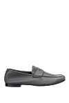 Andrea Ventura Gray leather loafers for men - contrast sole. 100% leather. Sole Height: Heel Height 2cm. Country of manufacture: Italy. Care: specialized cleaning - photo 1