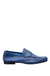 Andrea Ventura Men's blue loafers made of genuine leather - logo. 100% genuine leather. Country of manufacture: Italy. Care: specialized cleaning - photo 1